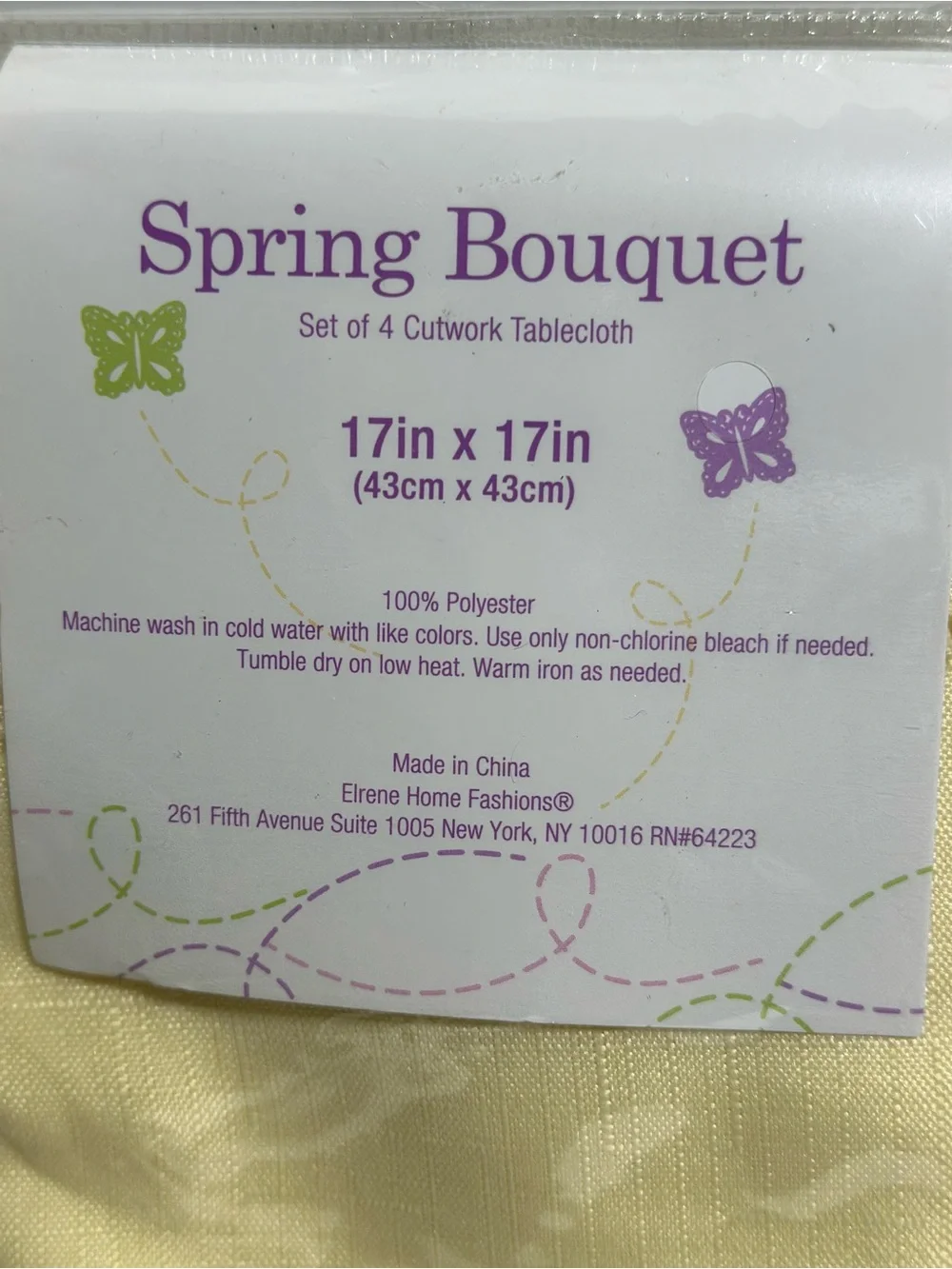 Spring Bouquet Cutwork Napkins - Cream - Set of 4